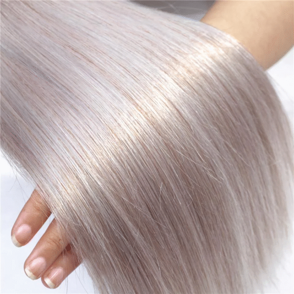 Virgin Hair Natural Straight Ombre Dark Roots Grey Hair Bundles - Image 8